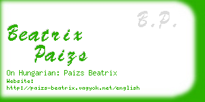 beatrix paizs business card